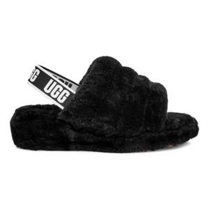 NEW UGG Black Fluff Yeah Slides